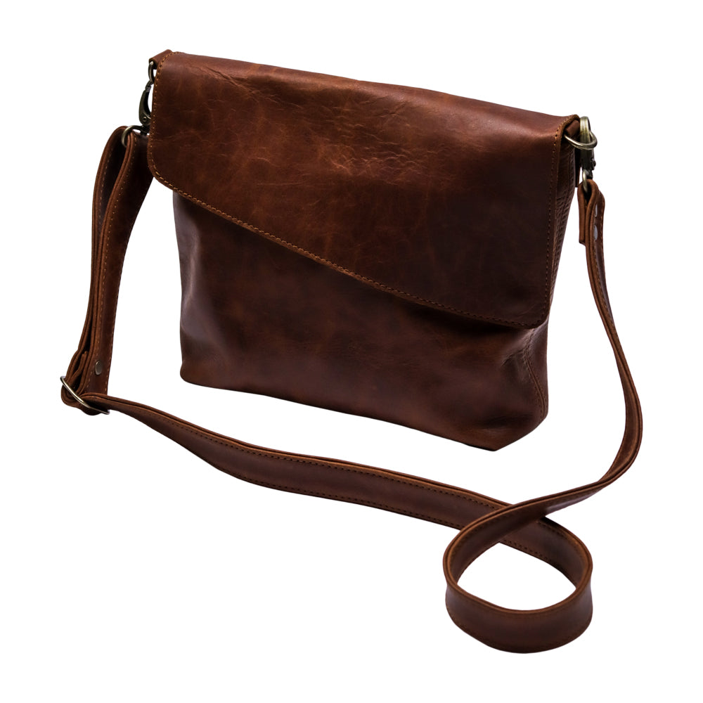 Midi Sling Bag - Light Brown Genuine Leather – Bovino