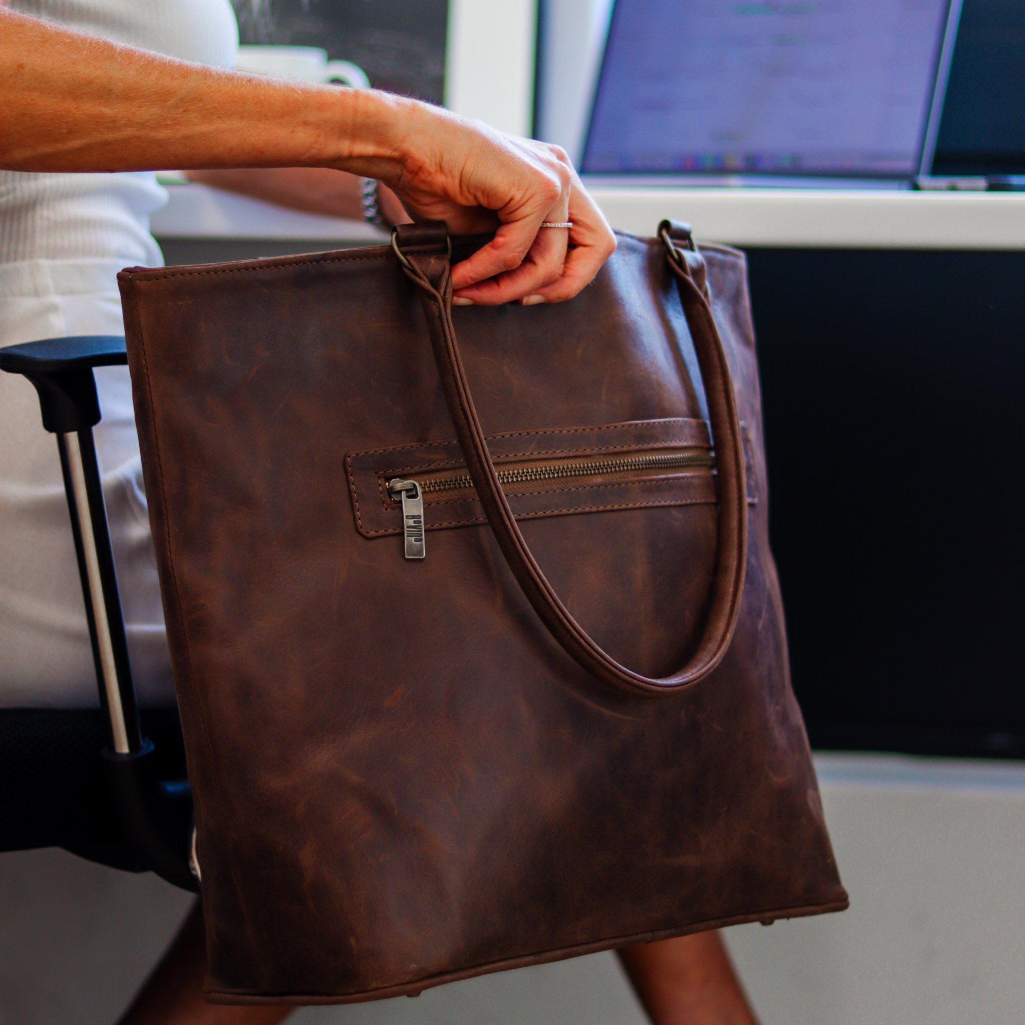 Lima Laptop Handbag Brown