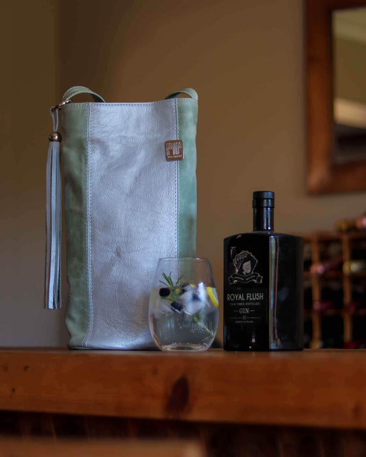 Sage & Silver Wine Carrier Bag