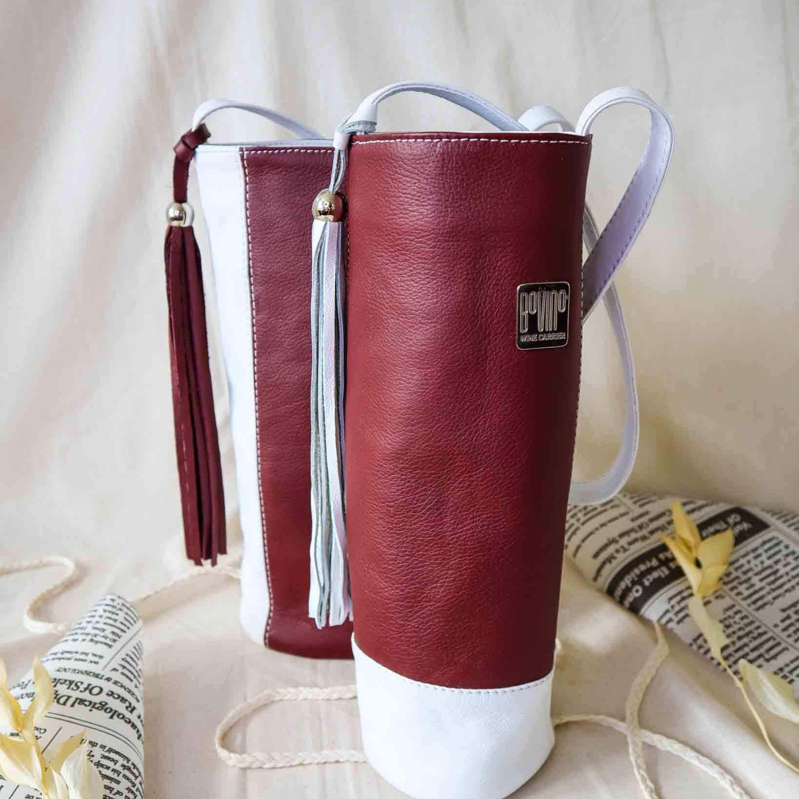 Ivory & Plum Wine Carrier Bag