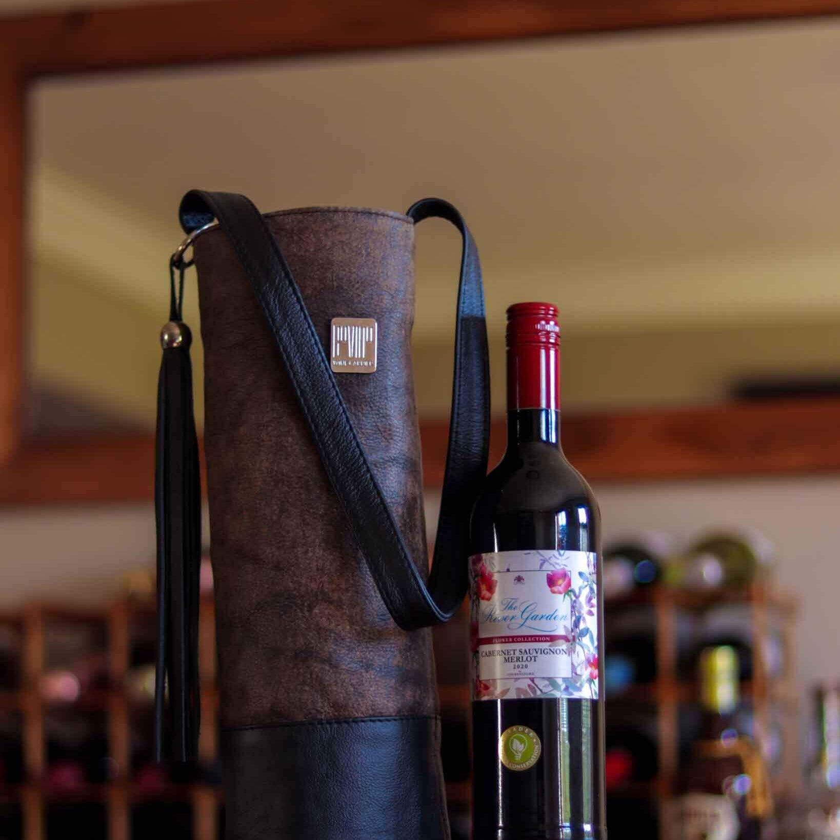 Raven & Mahogany Wine Carrier Bag