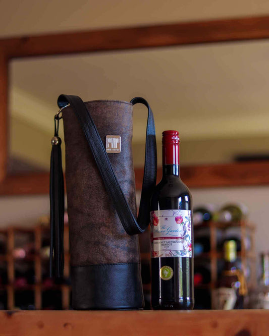 Raven & Mahogany Wine Carrier Bag
