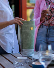 Silver & Sage Wine Carrier Bag